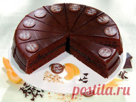 Источник Гурмания - клуб истинных кулинаров!
Венский торт &quot;Захер&quot; (Sachertorte)
▬▬▬▬▬▬▬▬▬▬▬▬▬▬▬▬▬▬▬▬▬▬▬▬▬▬▬▬
Ингредиенты:

горький шоколад - 60 г,
сливочное масло - 170 г,
сахар - 150 г,
мука - 150 г,
яйца - 6 шт,
коньяк - 1 неполная ст. ложка,
разрыхлитель - 3 неполных ч. ложки,
ванильный сахар - 1 ч. ложка,
какао - 35 г,
миндаль - 50 г
абрикосовый джем - 200 г
для шоколадной глазури
горький шоколад - 140 г,
молоко - 3-4 ст. ложки,
сливочное масло - 10-15 г