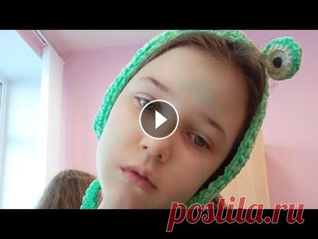 вяжу крючком для начинающих. Шапка-лягушка вяжу крючком для начинающих. Шапка-лягушка...
