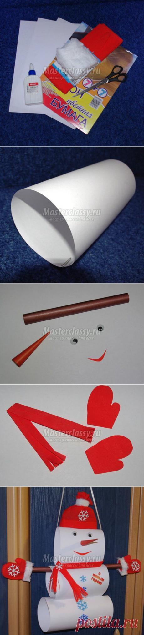 Новогодние поделки. Снеговик из бумаги за 30 минут. Мастер класс с пошаговым фото