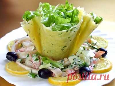 Рецепт - салат в корзинке из слоеного теста. - женский сайт О, Дамочка