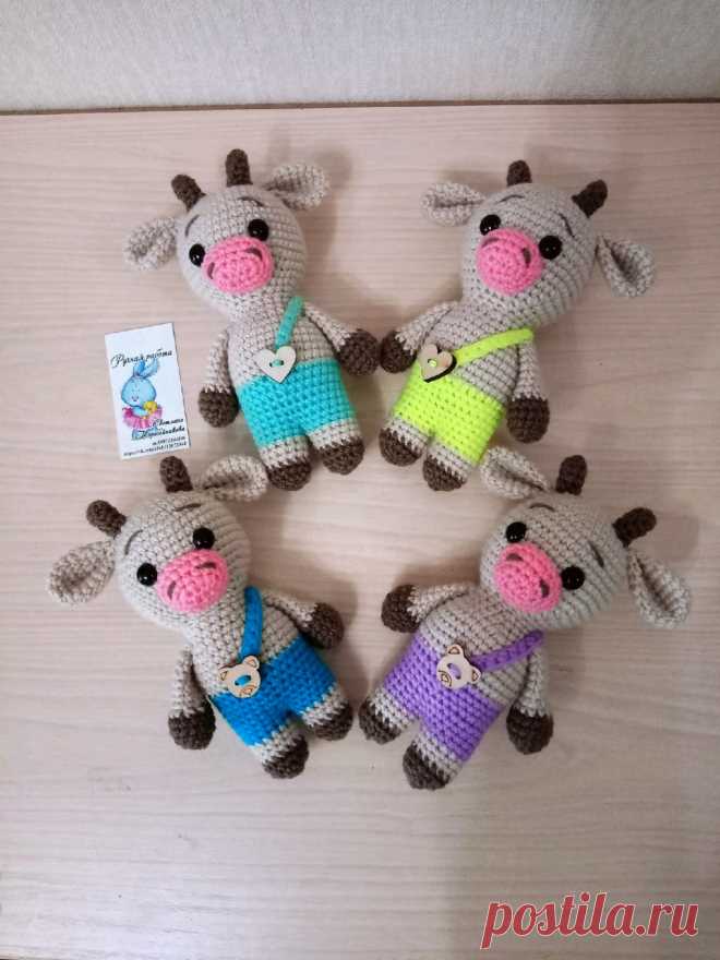 PDF Бычок крючком. FREE crochet pattern; Аmigurumi animal patterns. Амигуруми схемы и описания на русском. Вязаные игрушки и поделки своими руками #amimore - бык, маленький бычок, корова, коровка, телёнок.