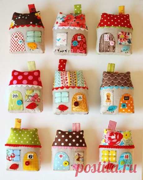 Уютные домики из лоскутков