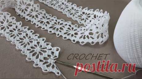 SUPER EASY CROCHET lace KNİTTİNG PATTERNS Step by Step Video Tutorial ВЯЗАНИЕ КРЮЧКОМ кружево