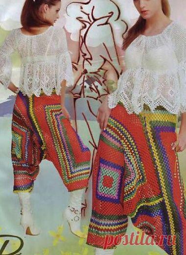 Штаны из бабушкиных квадратов