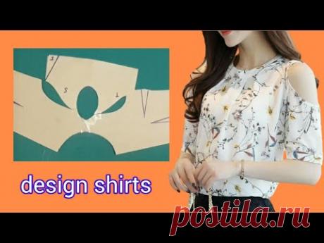 Cắt may Áo kiểu khoét hở vai đẹp rất dễ dàng |design shirts |basic Sewing techniques |LenaSewing