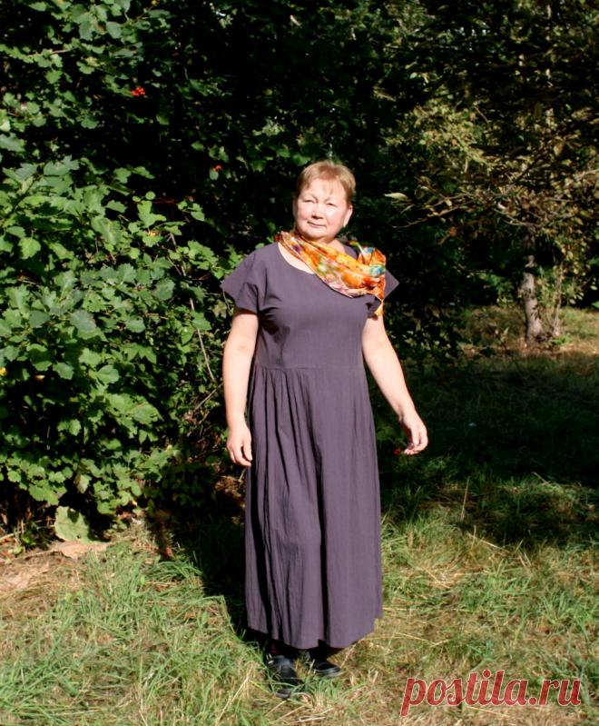 Платье из жатого хлопка "Осень, мокрый асфальт"