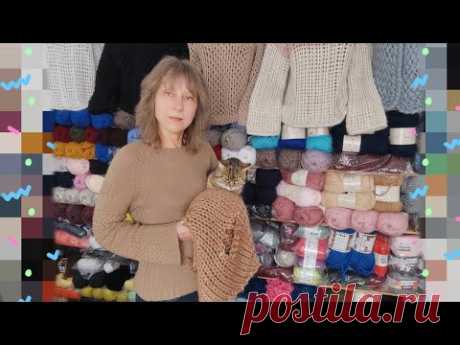 Вяжу куртку , прорезала карман .