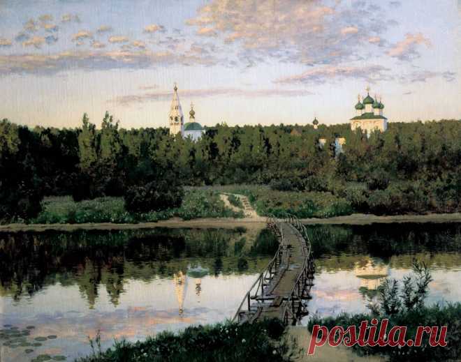 ХУДОЖНИК ЛЕВИТАН. Картины Исаака Левитана. Тихая обитель. Пейзаж с церковью