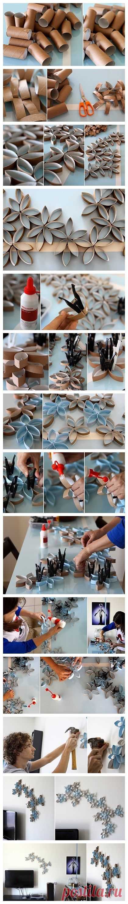(196) How to DIY toilet paper roll wall art project 2 | Decoración