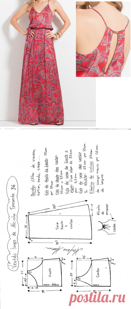 Vestido longo de alcinha - Marlene Mukai