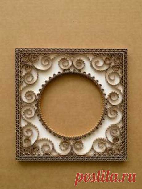 NOTE: Useful cardboard base for many crafts&lt;3 Marco realizado con cartón | Мастер-классы
