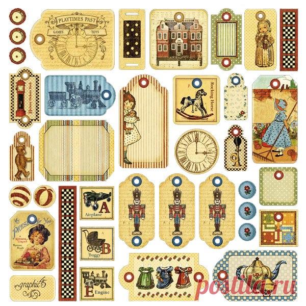 Винтажные бирочки и тэги для скрапа