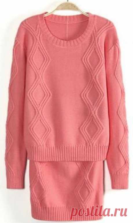 New fasion sweet slimming knitting suit red