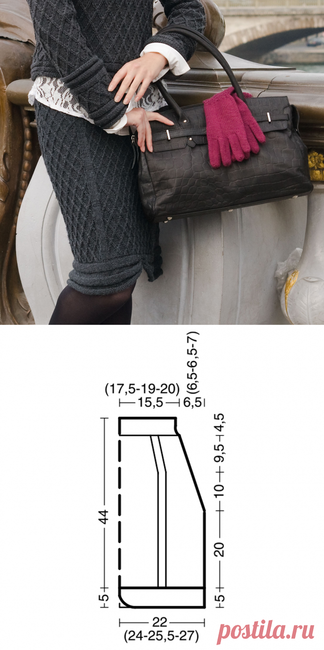 Вязаная юбка с узором в клетку