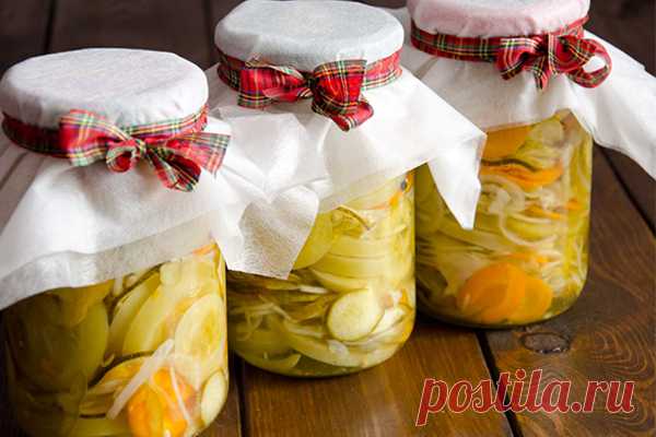 Овощной зеленый салат на зиму