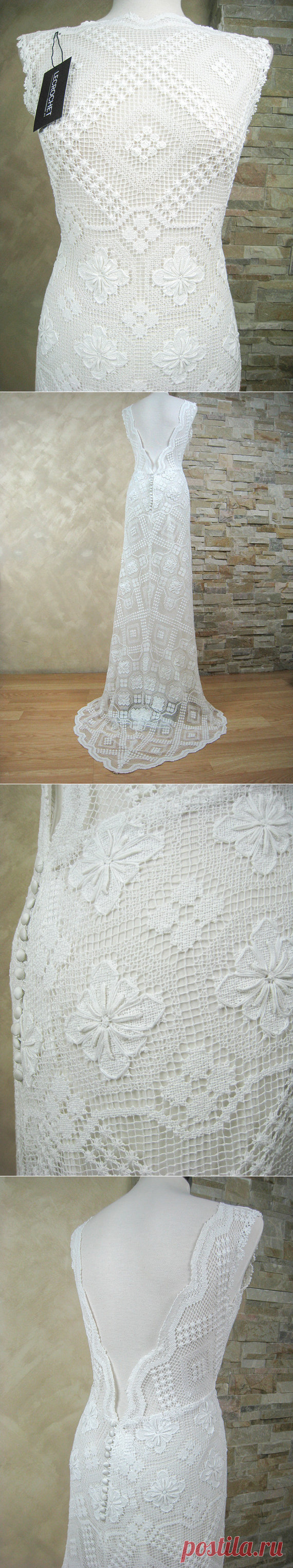 Exclusive white lace wedding dress wedding dress от LecrochetArt