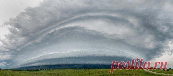 shelf cloud  в полях штата Айова,США / Социальная погода