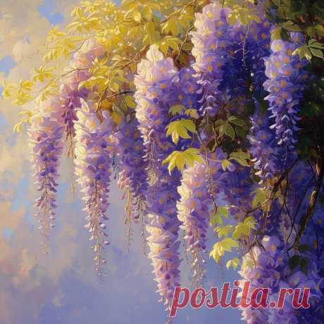 Wisteria/Глициния
- это название цветка и растения, которое происходит от латинского слова. 
Во многих культурах wisteria ассоциируется с красотой, изобилием и очарованием. 
Это красивое растение с гроздьями фиолетовых или розовых цветов, которые зачастую используются для украшения садов и дворов.