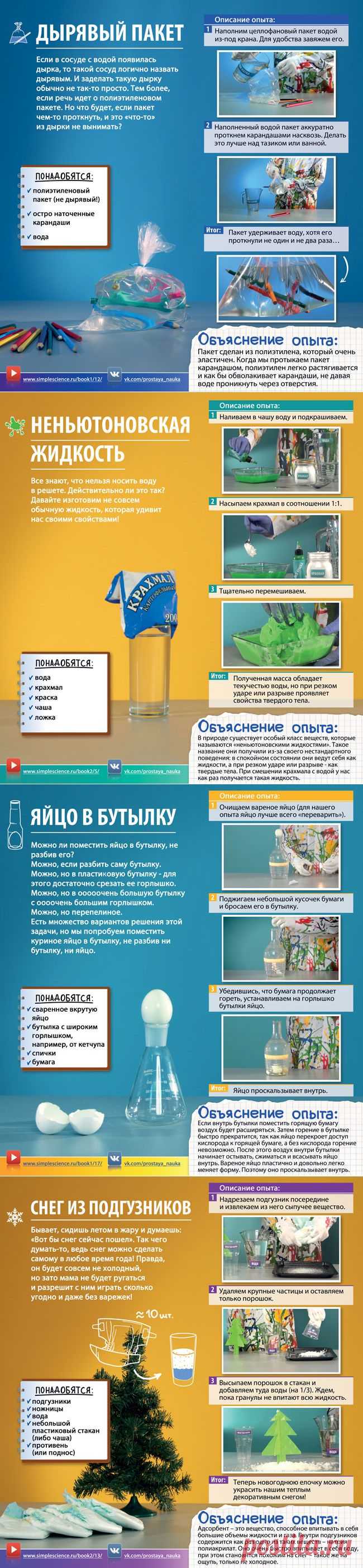 5 простых научных опытов из книги "Простая наука"