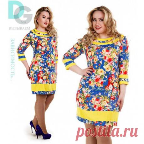 Платье Свидание бат.р.50.52.54.56.Ткань-Лён натуральный стрейчевый,приятный к телу, Цвет-джинс,т.синий,ментол окантовка желтая !!!