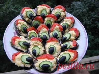 Закуска из баклажан павлиний хвост | CnsFood