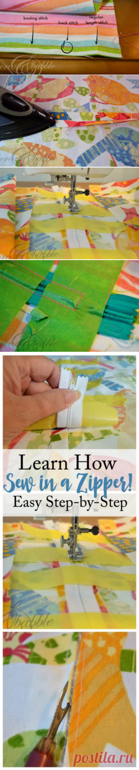 How To Sew in a Zipper - Create and Babble