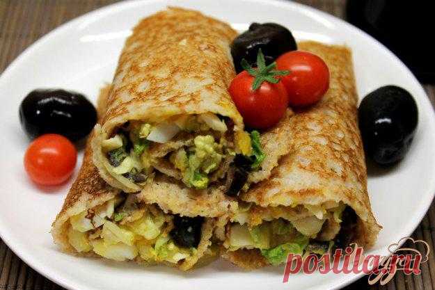 Блины с пекинской капустой, яйцом и оливками - рецепты с фото на vpuzo.com
