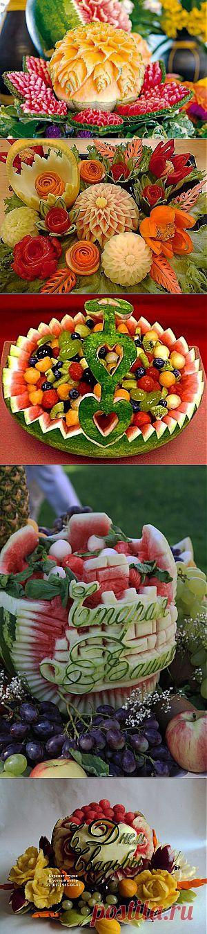 Украшение блюд. Фруктовые букеты