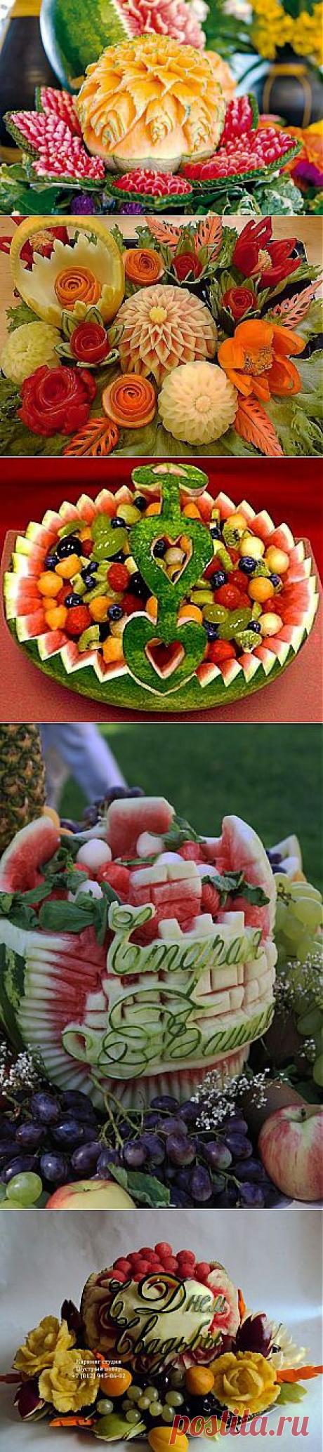 Украшение блюд. Фруктовые букеты