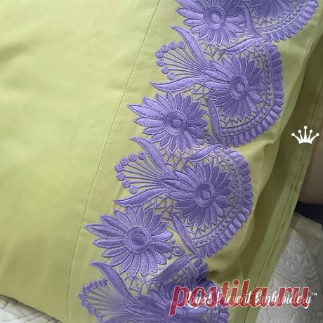 Дизайн машинной вышивки Ажурный сиреневый бордюр