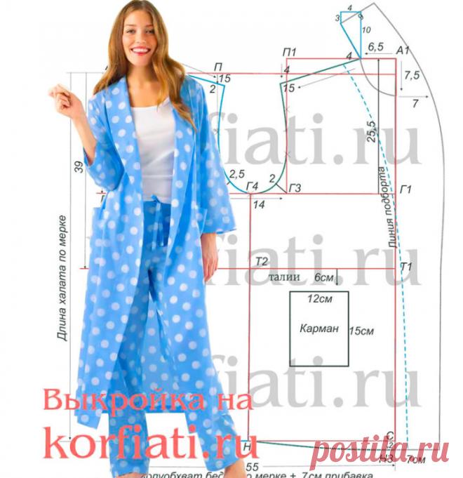 Выкройка халата от Анастасии Корфиати