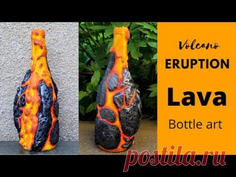 Bottle art/Wine bottle craft/Bottle decoration/Altered bottle/Bottle painting