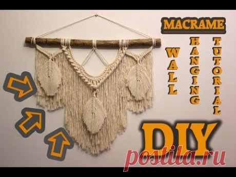 Tutorial Macrame wall hanging. DIY | Home decor handmade |