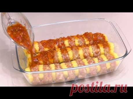 ВКУСНЯТИНА ИЗ КАРТОФЕЛЯ И ФАРША В ДУХОВКЕ! СЫТНЫЙ, ГОРЯЧИЙ ОБЕД ДЛЯ ВСЕЙ СЕМЬИ!