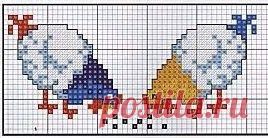 (637) cross stitch | Kreuzstich - Hühner