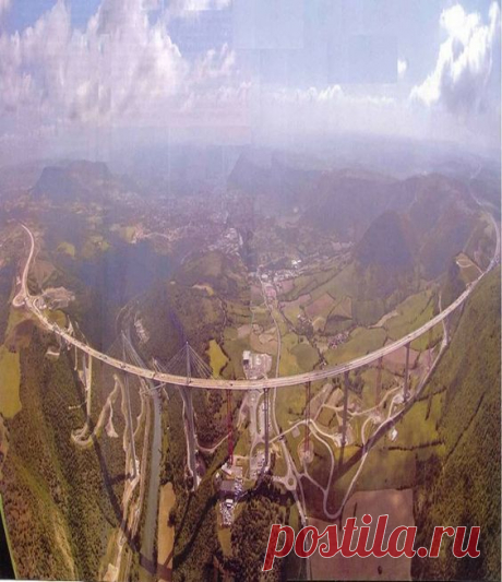 The tallest bridge in the world is the Millau Bridge in France. This stunning cable stayed vehicular bridge has one mast reaching a height of 1,125ft. Air view!!!  
|  Pinterest: инструмент для поиска и хранения интересных идей