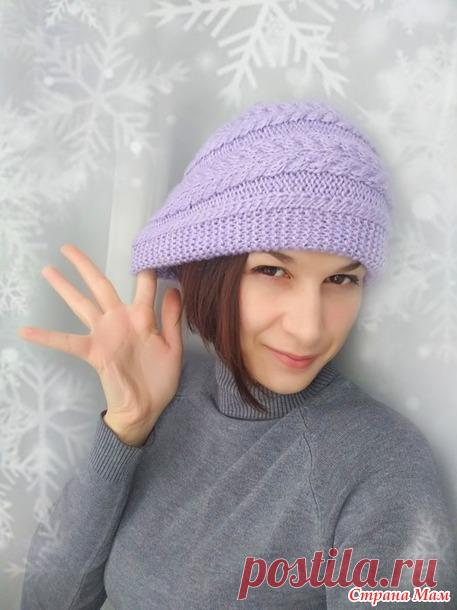 Двойная шапка с поперечными "косами". Спицами. МК от ElviraPolik. / Страна Мам