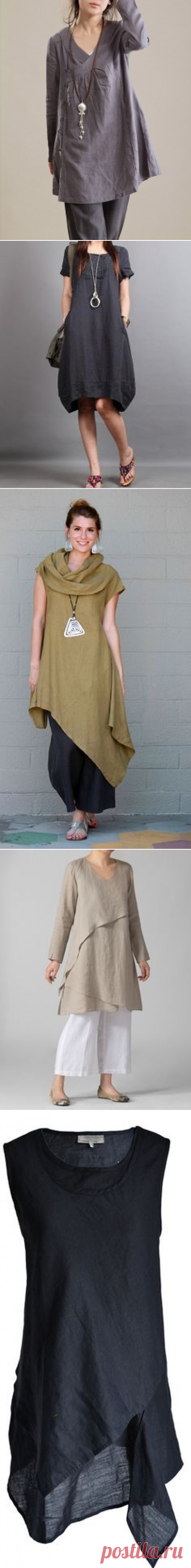 Plus Size Tunic V Neck Shirt Dress Long Sleeve Tunic. $52.00, via Etsy. | vestidos