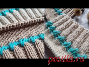 Моя разработка Ноу Хау как отдекорировать манжету вашего джемпера🧶❤️knitting pattern.