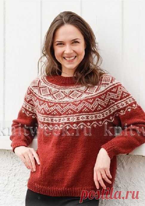 ​Джемпер спицами 