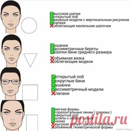 Как правильно подобрать вязаную шапку по типу лица