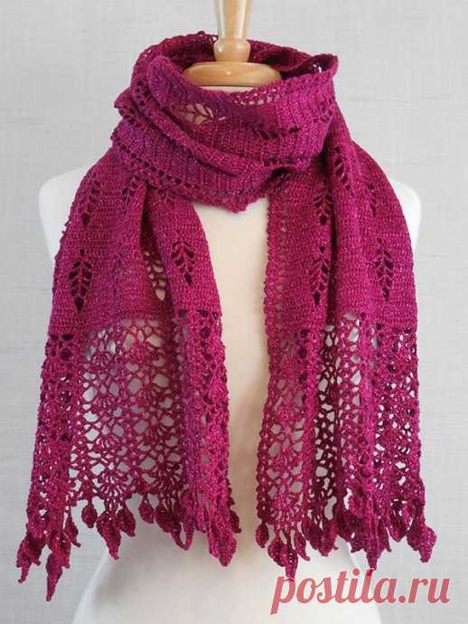 Палантин-шарф крючком