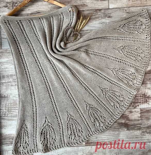 Запись Hand Madeblog Вязаная юбка(связано Ириной Кунц https://vk.com/kunts1981). От автора: Прекрасный вариант юбки, которая связана из семеновской пряжи «Крестьянка», в две нити, не тонкая получилась, но за счет вискозы достаточно пластичная.  Ушло много.. около 600 граммов.Схема на фото ☝️.#юбкаспицами #юбкавязаная #пряжален #пряжахлопок #свяжусама