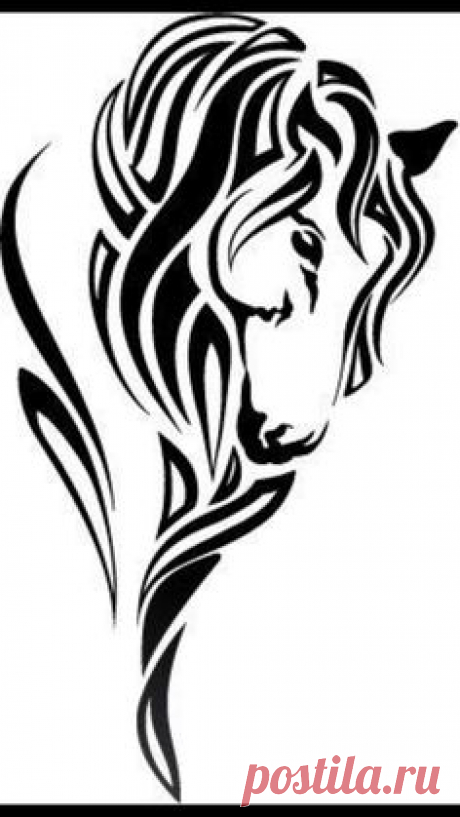 horse tattoo tribal style