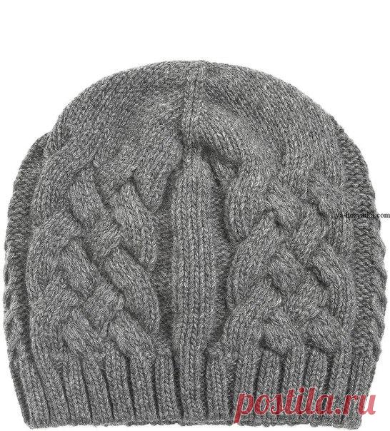 Мужская шапка спицами.Схема http://ya-hozyaika.com/vyazanie-spitsami/shapki/muzhs..