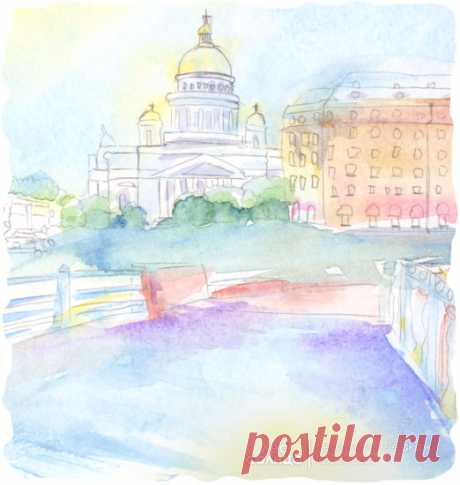 Санкт-Петербург | Акварель | Персональная именная сказка | Лес Солнца | Lessolnca.ru