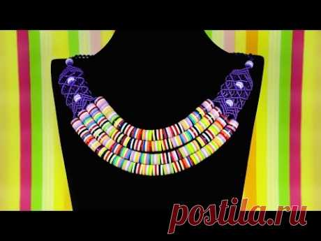 Beaded Candy Stripe Necklace idea | Macrame School