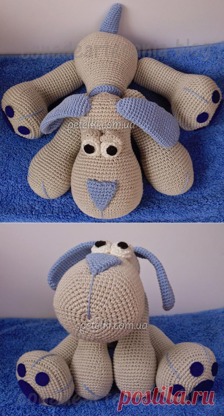 Забавная собачка крючком. Описание вязания