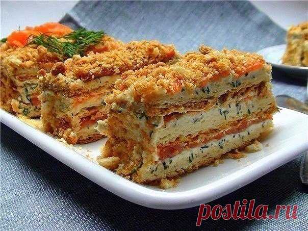 Закусочный торт с картофелем и грибами