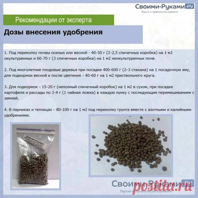 Дозы внесения удобрения